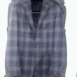 Suitsupply Navy and Tan Wool Cashmere Sport Coat